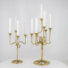 Kurt Jesch, Amadeo Fratelli Tonini. Candelabros de cuatro y siete brazos, de latón, 1960