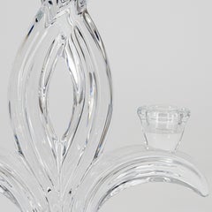 Coppia di candelabri in cristallo a due bracci, Jacques du Châtel, Vannes, Francia, 1970