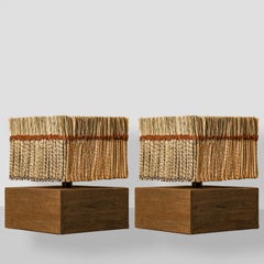 1 of the 2 Niraba Prabha Table Lamps, Sabai Grass Rust Thread, This and That