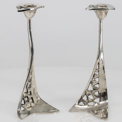 Pair of Kurt Jesch Amadeo Fratelli Tonini Candlelabras Chrome, 1960