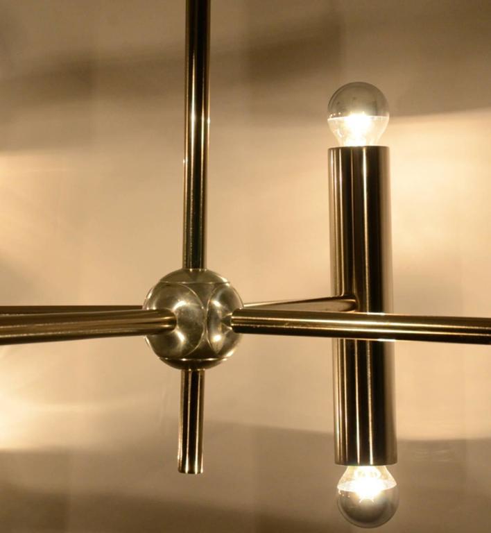 2 Pieces of Extra Large NickelPlated Modern Geometric Chandeliers For