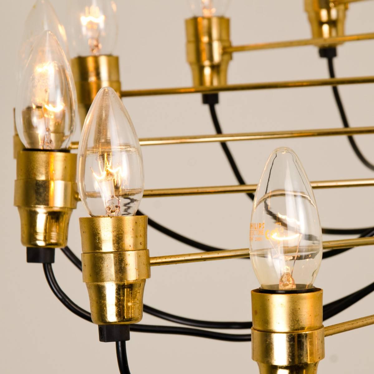 Italian Large Mid-Century Spiraling Chandelier, in the Style of Gino Sarfatti, 1960s For Sale