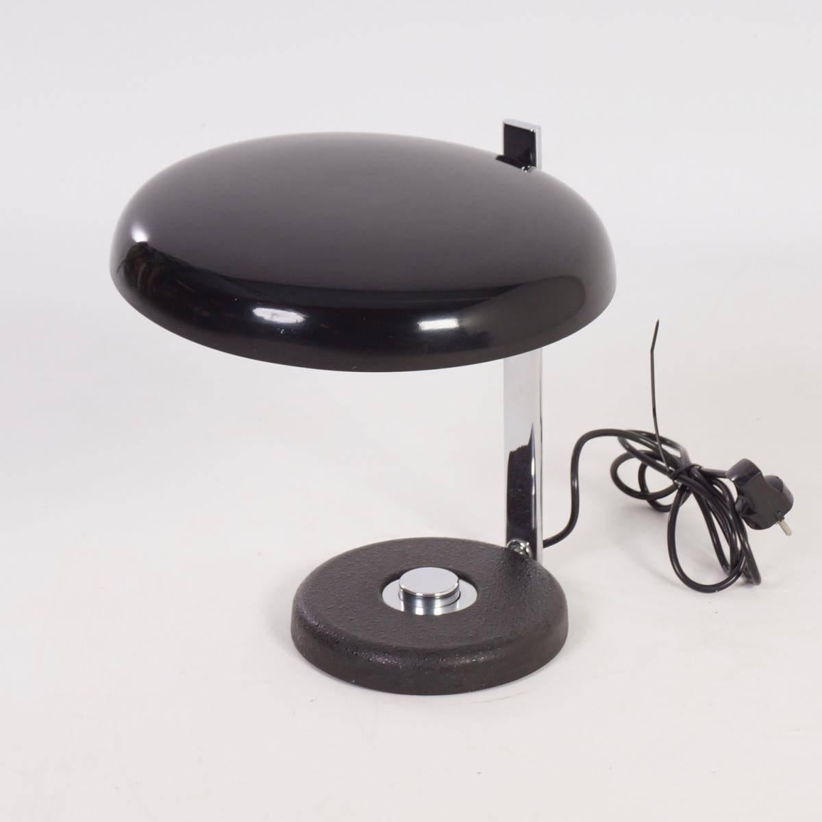 Mid-Century Modern Oslo Midcentury Black Chrome Desk Lamp by Heinz Pfaender, 1962