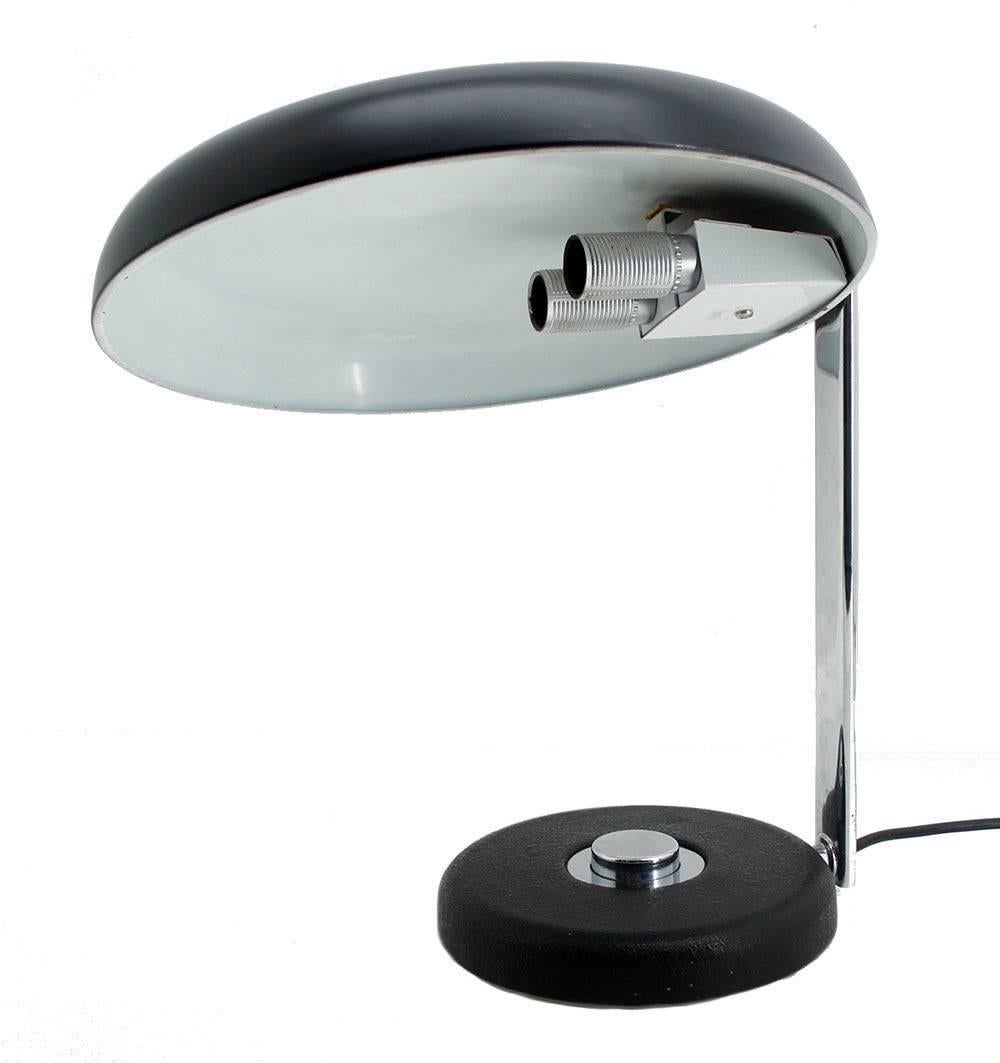 20th Century Oslo Midcentury Black Chrome Desk Lamp by Heinz Pfaender, 1962