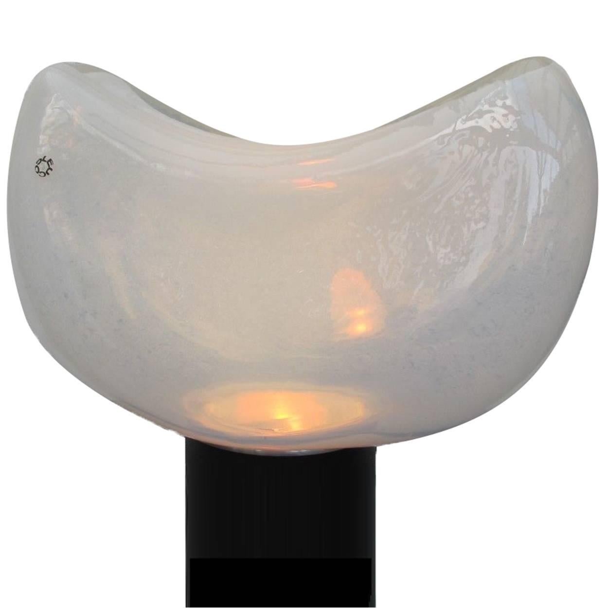 Leucos Large Crescent Table Lamp Handblown Murano Glass, Italy, 1970 In Good Condition In Rijssen, NL