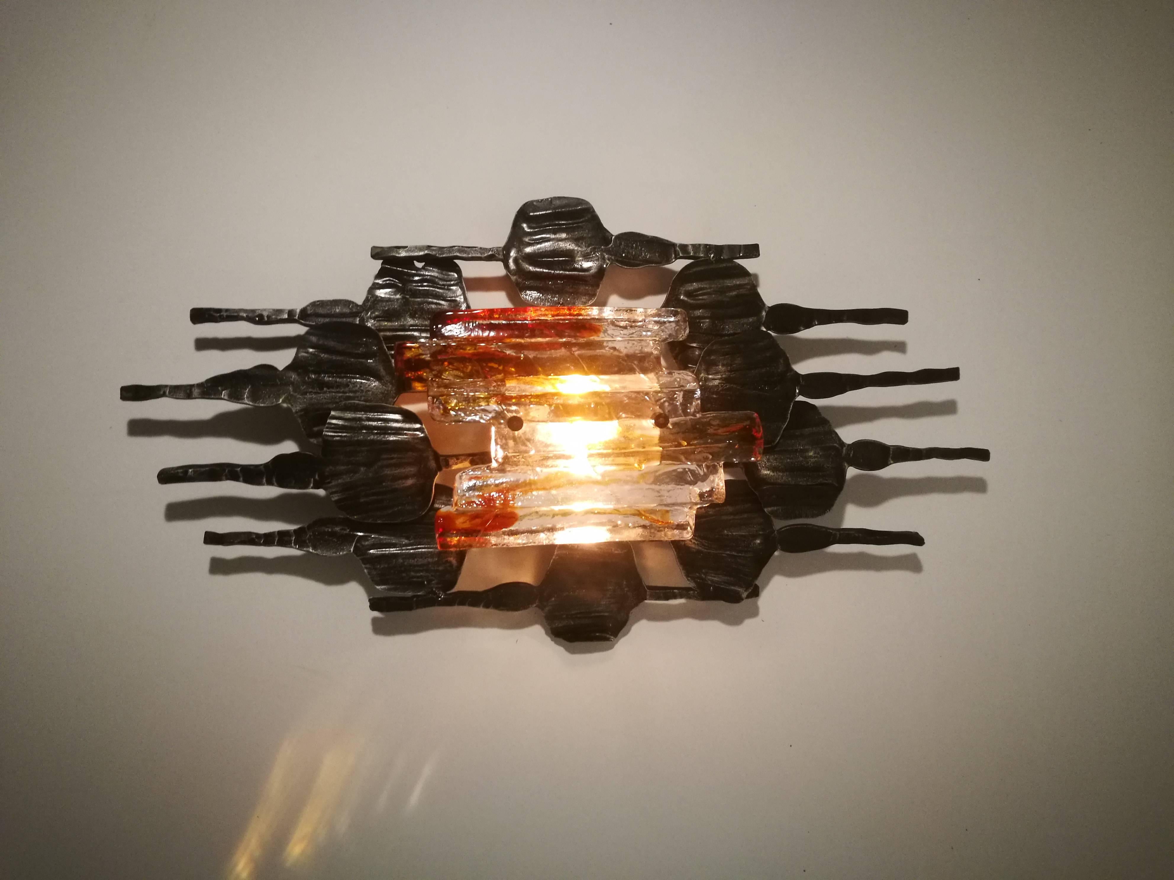 One of Three Large Brutalist Wall Sconces by Tom Ahlström, Sweden, 1960s For Sale 2