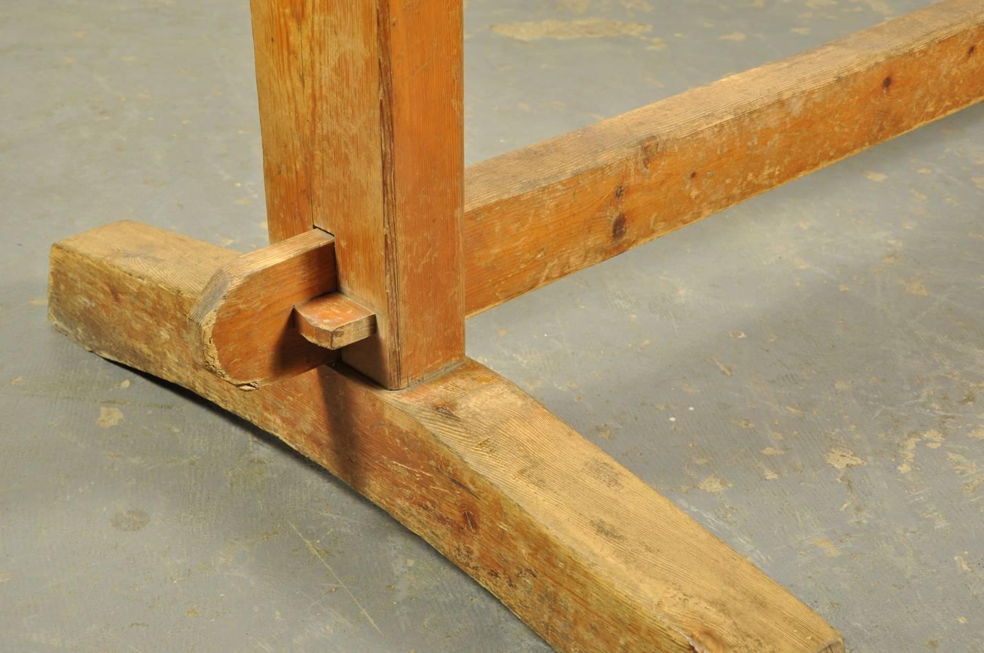 Mid-20th Century Antique Pine Library Table