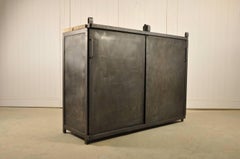 20th Century European Chunky Steel Industrial Cupboard