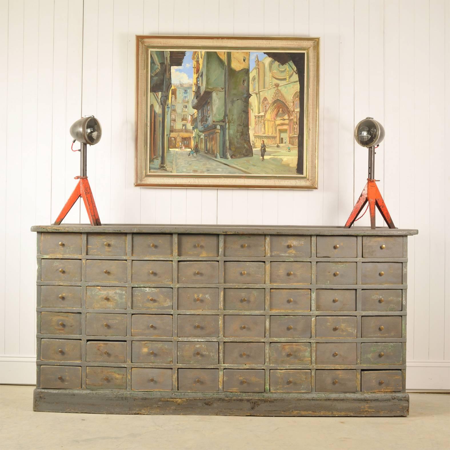 Large Bank of Drawers, circa 1900 In Distressed Condition In Cirencester, Gloucestershire