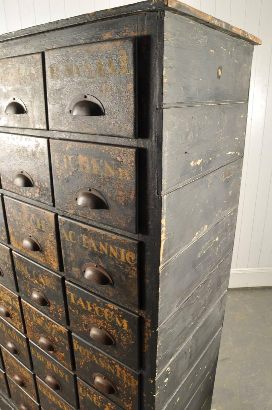 Antique Bank of Apothecary Drawers 2