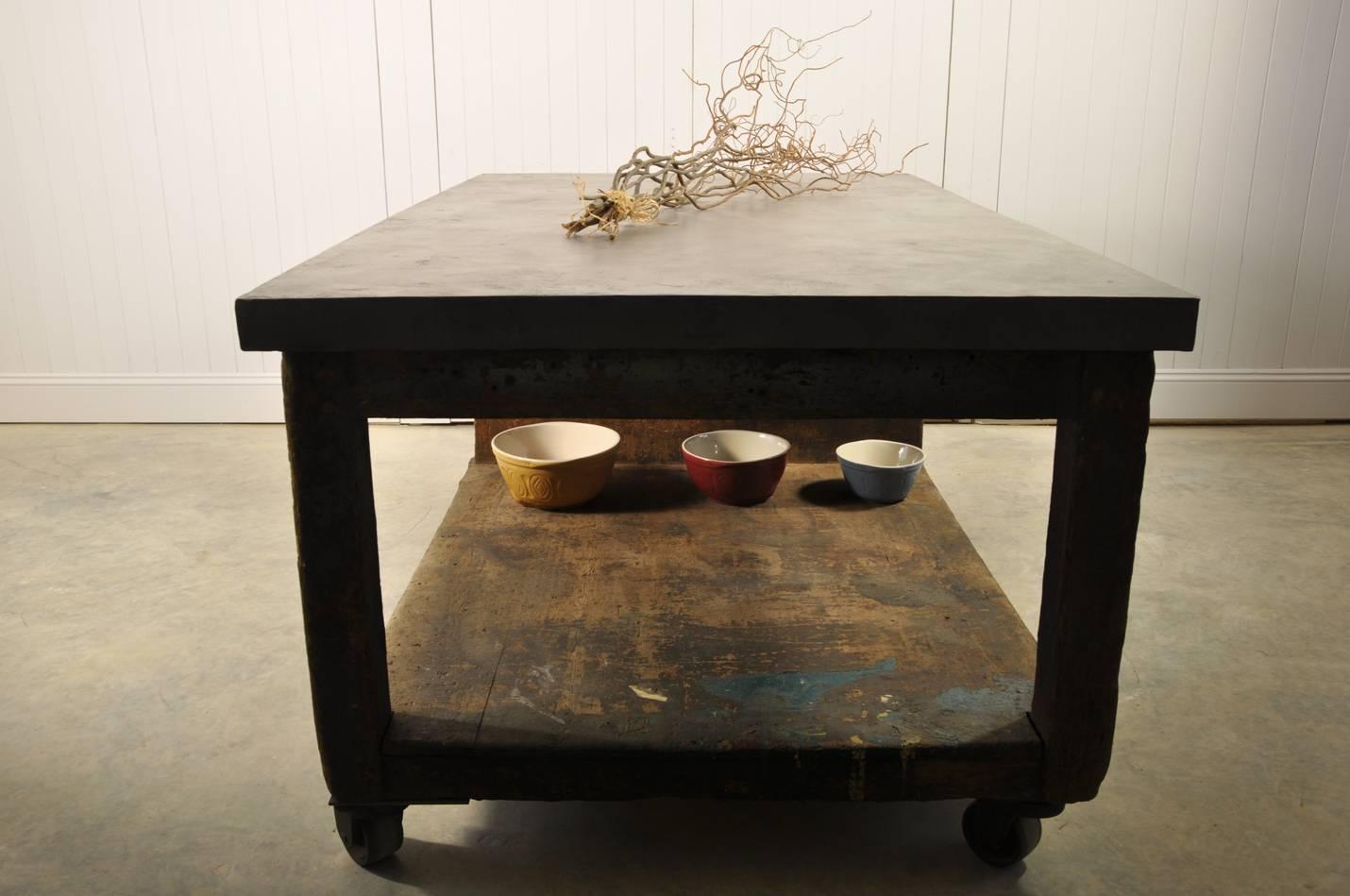 Up-Cycled Micro Cement Topped Kitchen Island 1