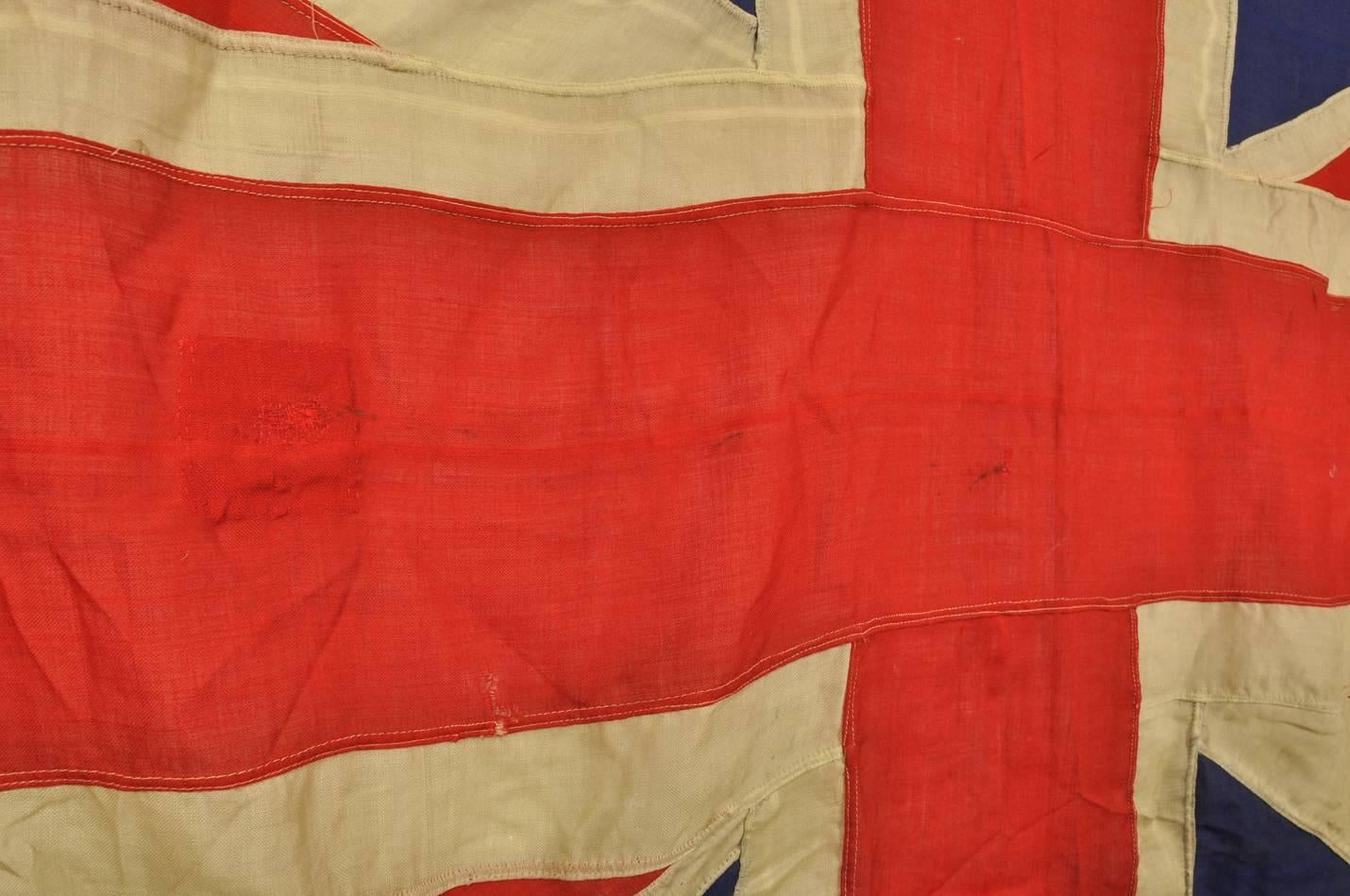 Vintage Union Jack Flag In Distressed Condition In Cirencester, Gloucestershire