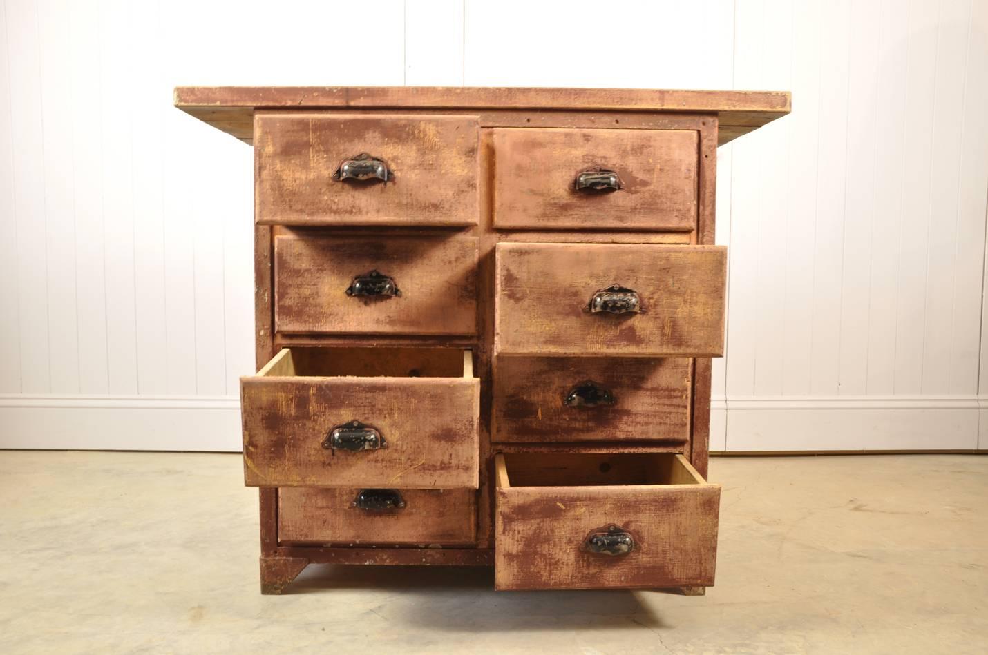 Vintage Industrial Chest of Drawers In Good Condition For Sale In Cirencester, Gloucestershire