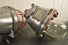 Vintage Industrial German Pendant Mine Lights