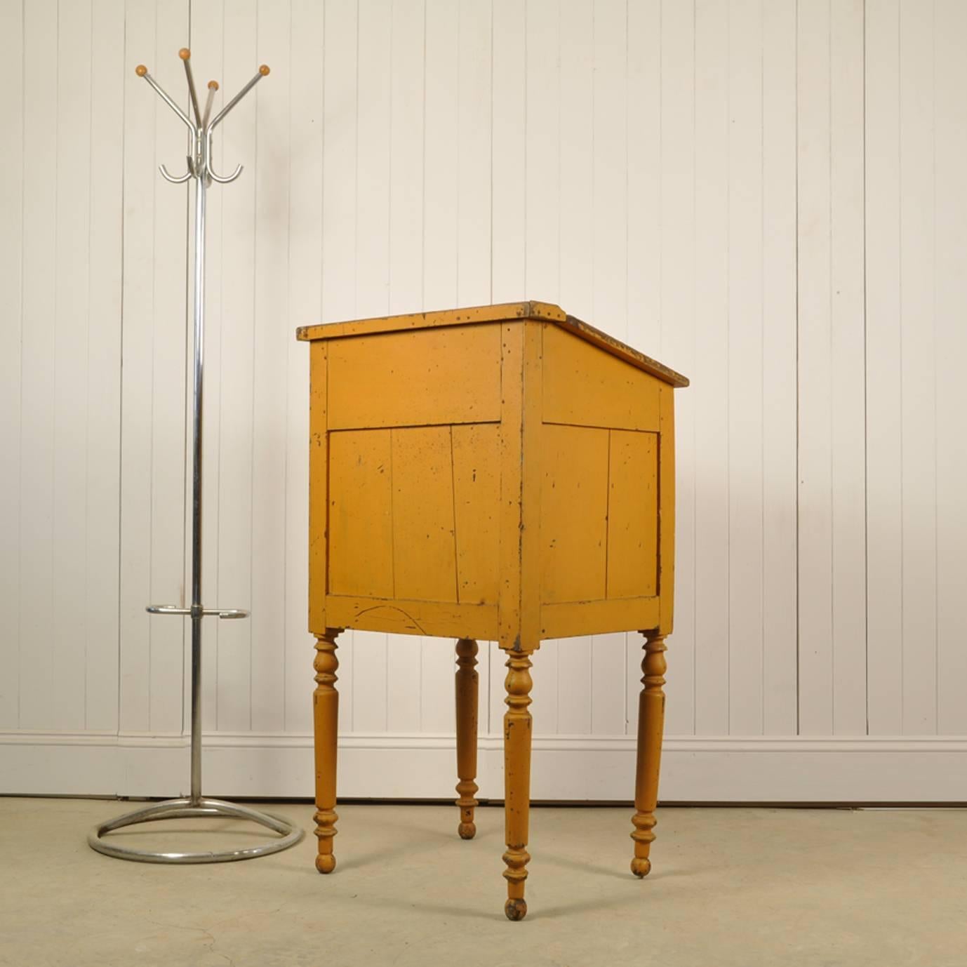 Antique Spanish Yellow School Lectern or Side Cupboard, circa 1920 In Distressed Condition In Cirencester, Gloucestershire