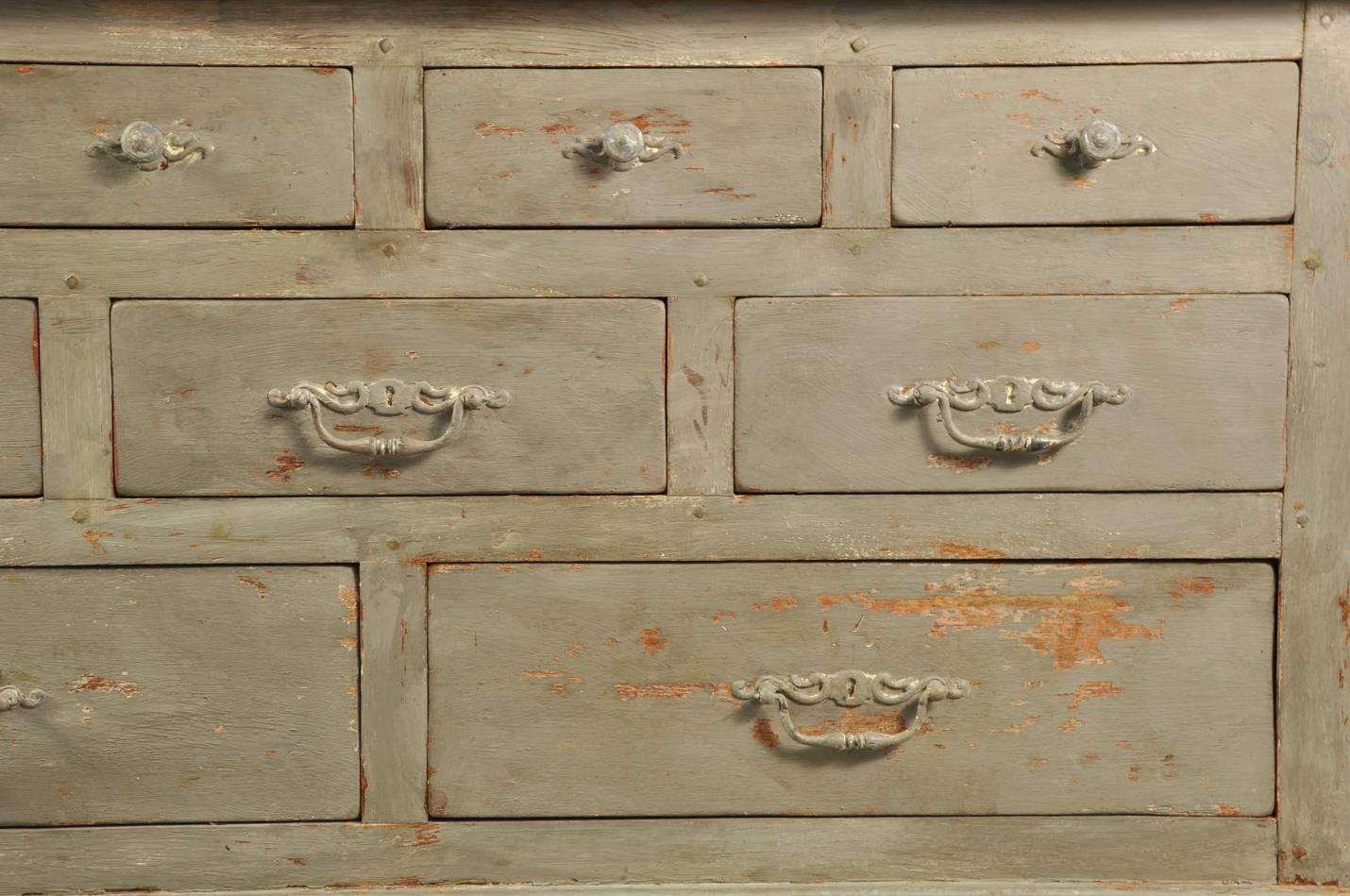 Mid-18th Century Repainted Vintage Spanish Chest of Drawers For Sale
