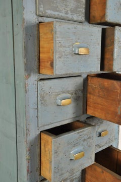 Tall Industrial Blue English Workshop Drawers