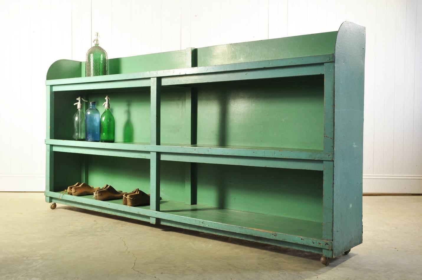 Mid-20th Century Vintage Green Industrial Shelving Unit