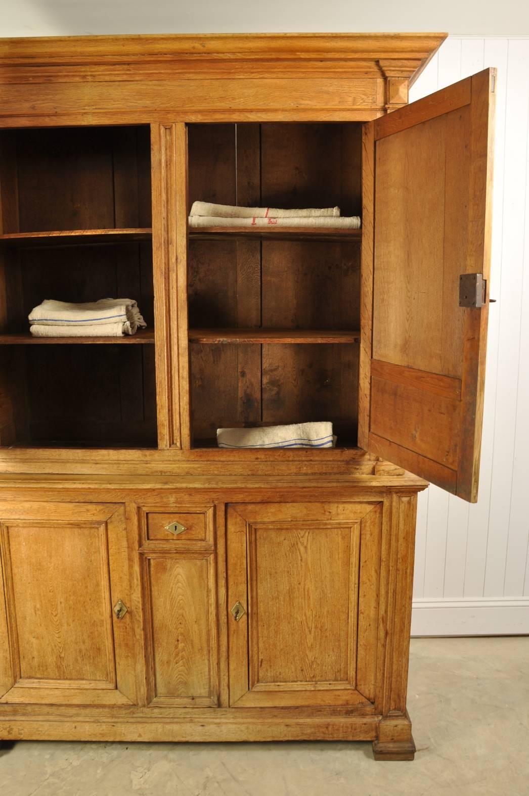 18th Century Antique French Oak Linen Cupboard For Sale 1