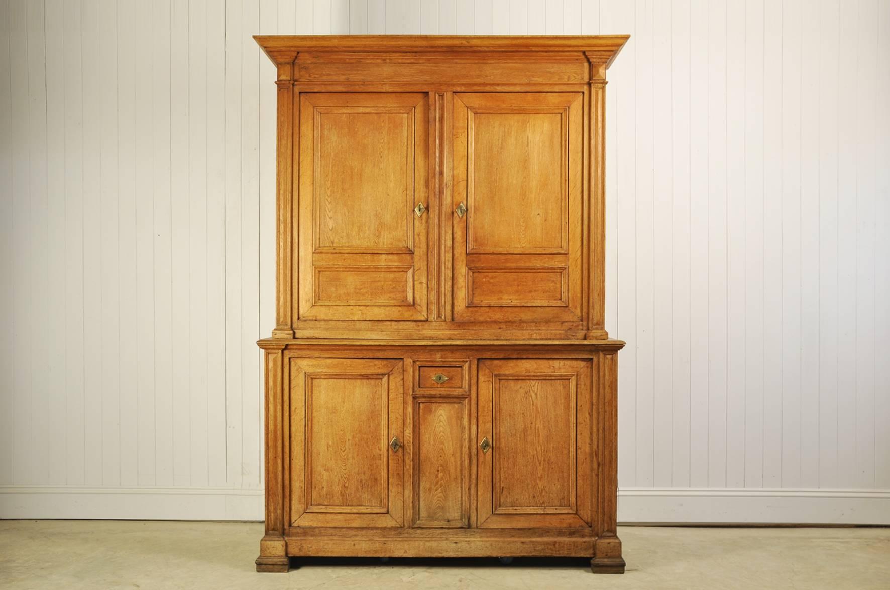 18th Century Antique French Oak Linen Cupboard For Sale 2