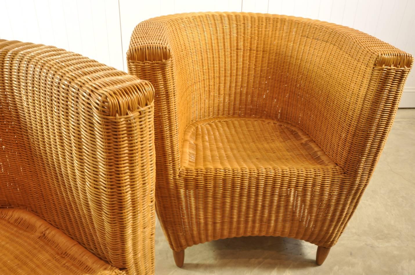 Pair of 1970s Rattan Chairs In Good Condition In Cirencester, Gloucestershire