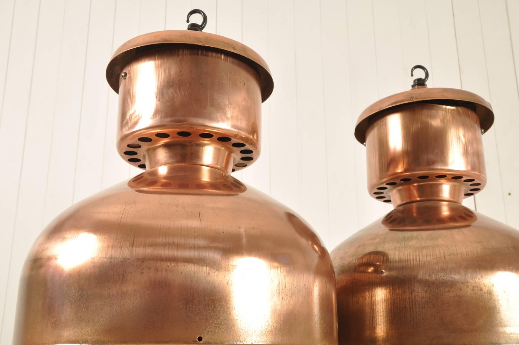 Czech Copper-Plated Industrial Pendant Lights For Sale