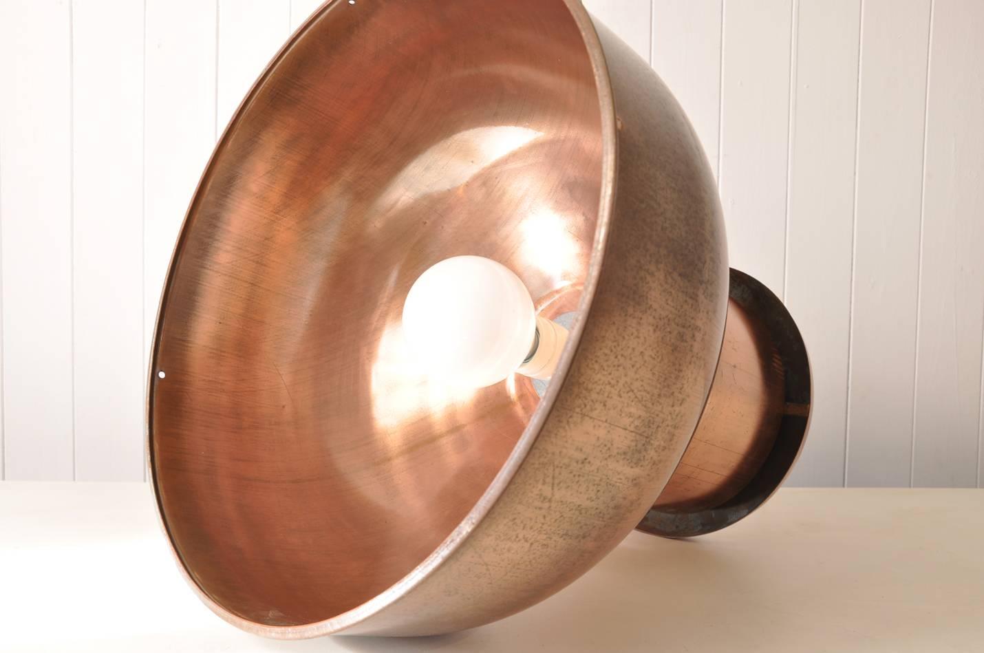 Copper-Plated Industrial Pendant Lights In Good Condition For Sale In Cirencester, Gloucestershire