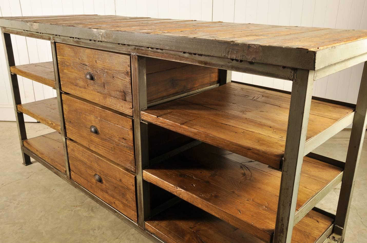 Open Shelved Industrial Sideboard In Good Condition In Cirencester, Gloucestershire