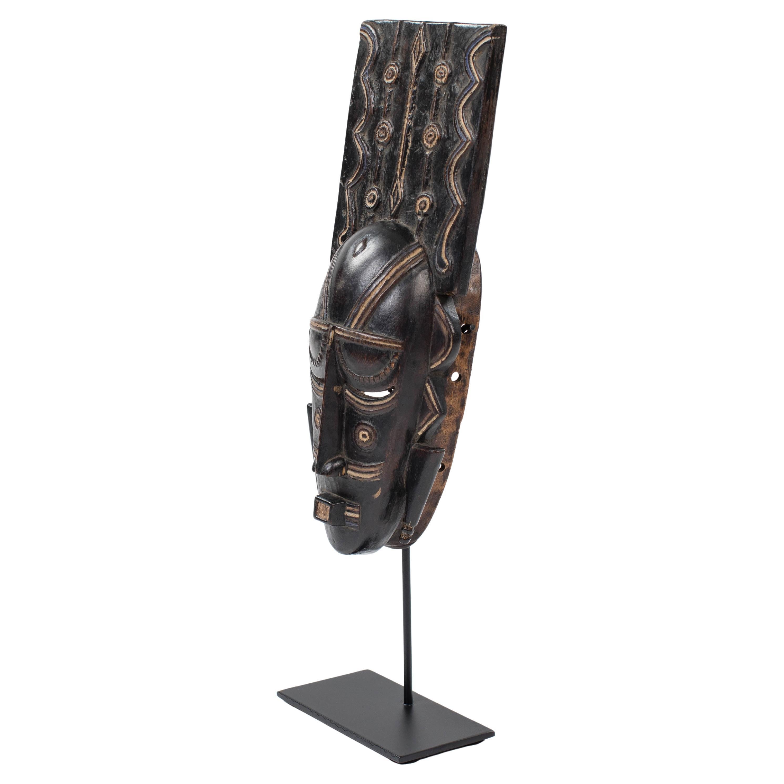 Africain Wooden Ligbi Mask Protruding Plate on the Head, Ivory Coast 1980s For Sale