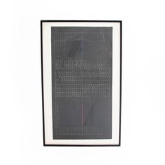 Large Graphic Etching in Charcoal Black Tones by Walter Valentini, Italy, 1980s