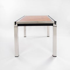 Italian Mid-Century Dining Table in Chrome-Burl by La Metal Arredo, Milano 1970s