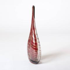 Elegant, Tall Bottle-Shaped Murano Glass Vase Clear Glass, Red, yellow 1980s