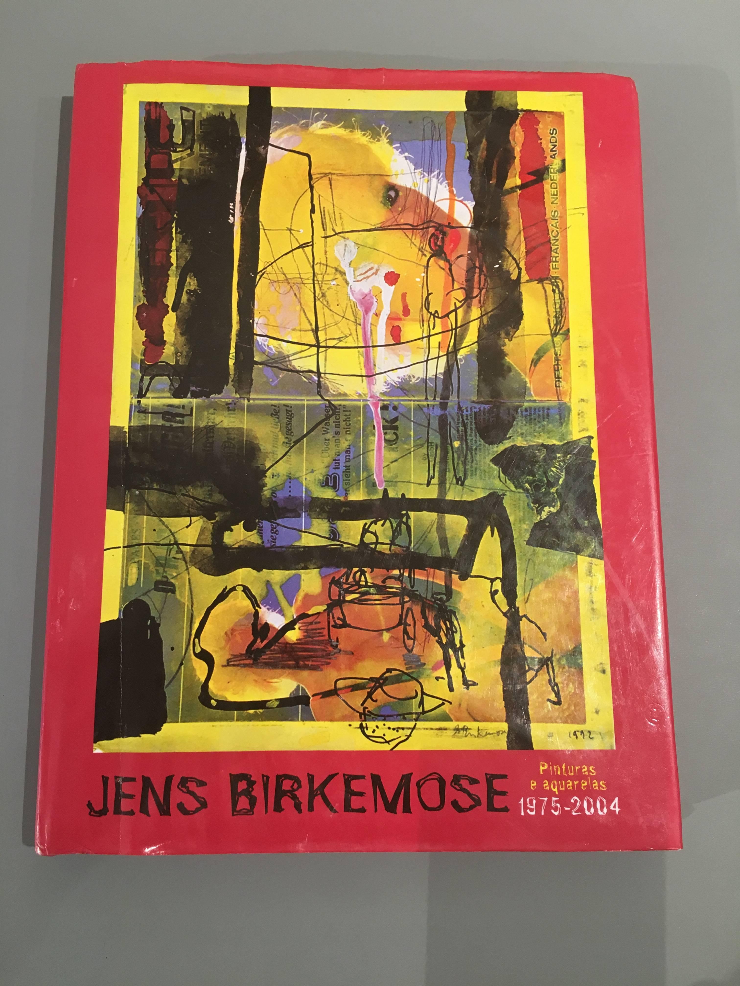 Abstraktes skandinavisches Gemälde, Warercolor & Acryl auf Papier von Jens Birkemose (Handbemalt) im Angebot