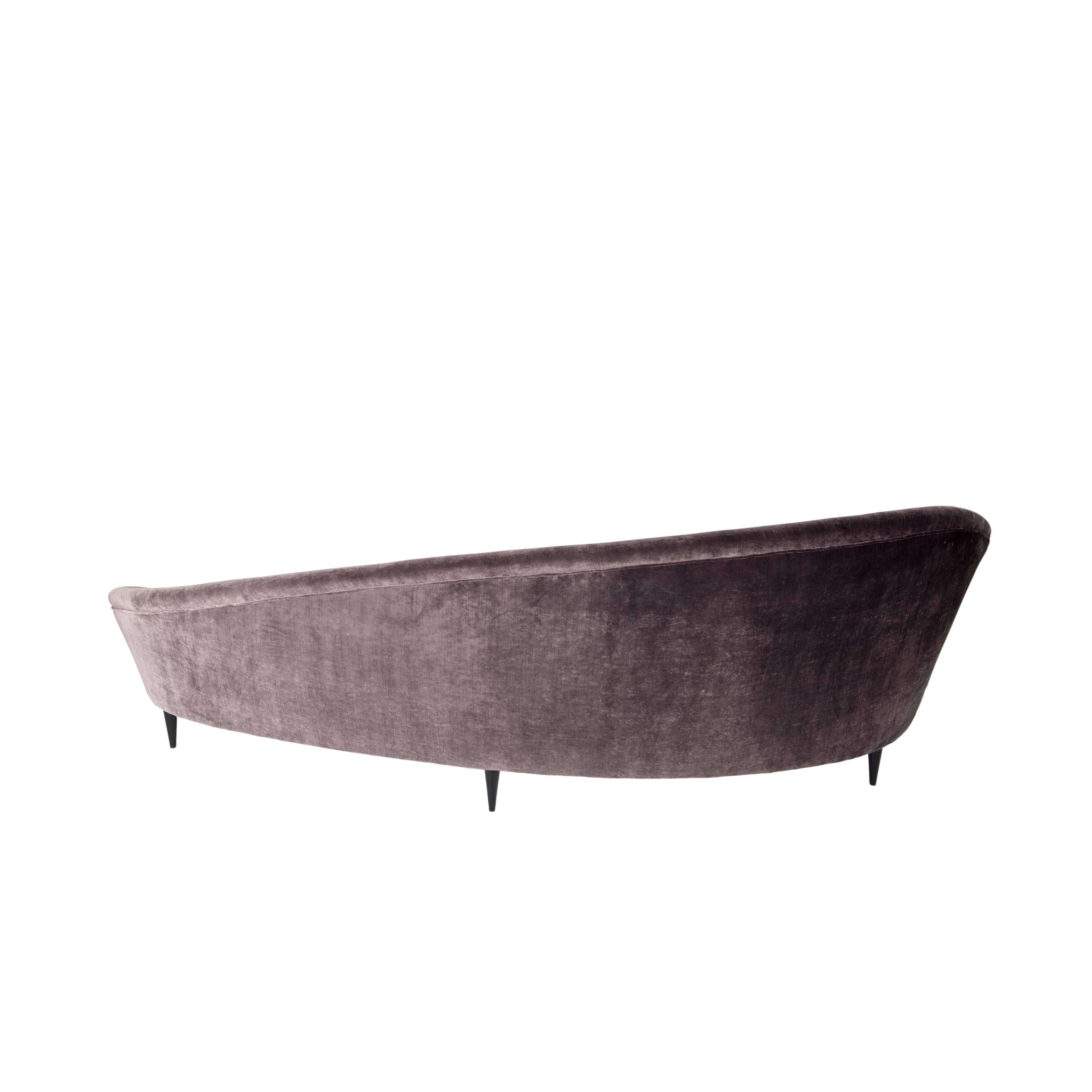 Mid-20th Century Large Mid-Century Curved Italian Sofa by Federico Munari