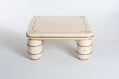 Mid-Century Rectangular Sofa Table, Ivory Colored Varnishing by Antonio Pavia