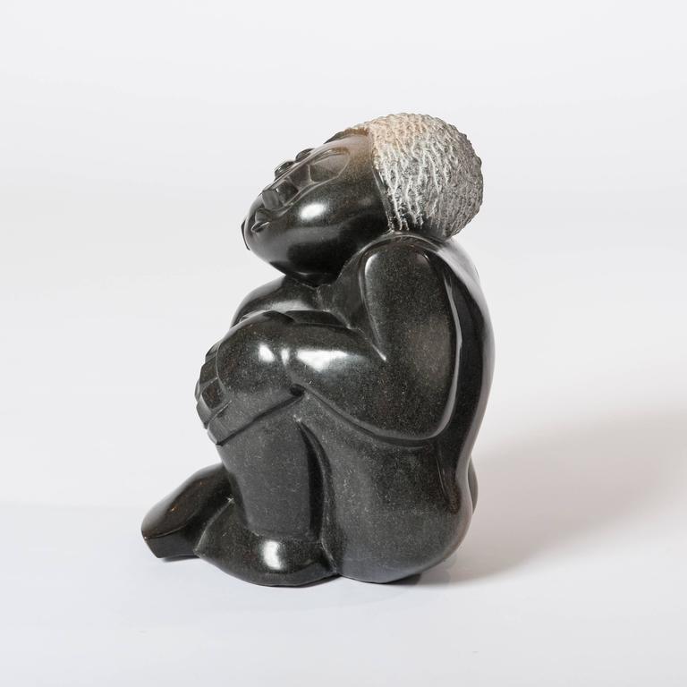 Cubistic Shaped Springstone Sculpture, Signed N'Kumoniola, 1976 at 1stDibs