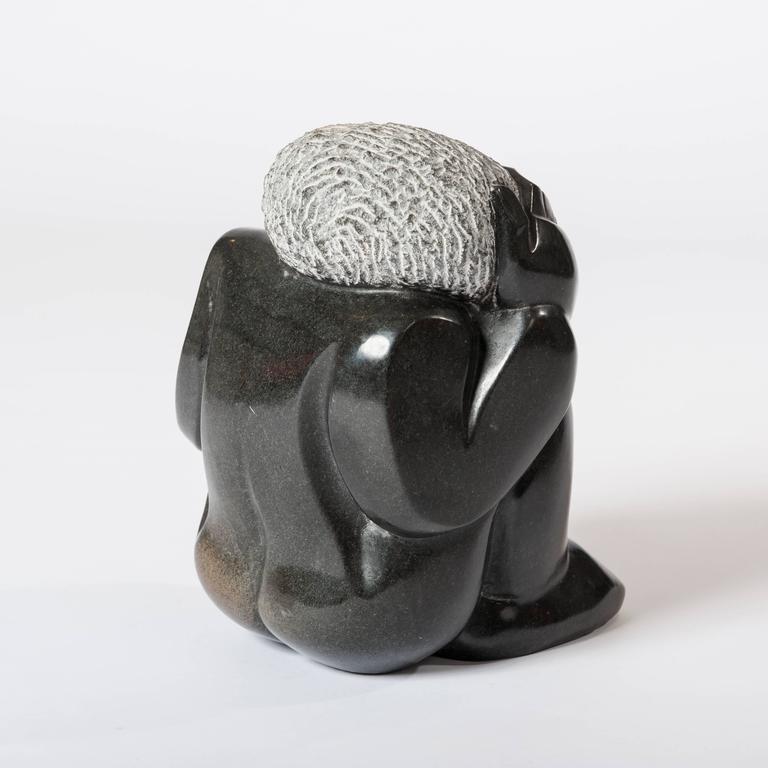 Cubistic Shaped Springstone Sculpture, Signed N'Kumoniola, 1976 at 1stDibs
