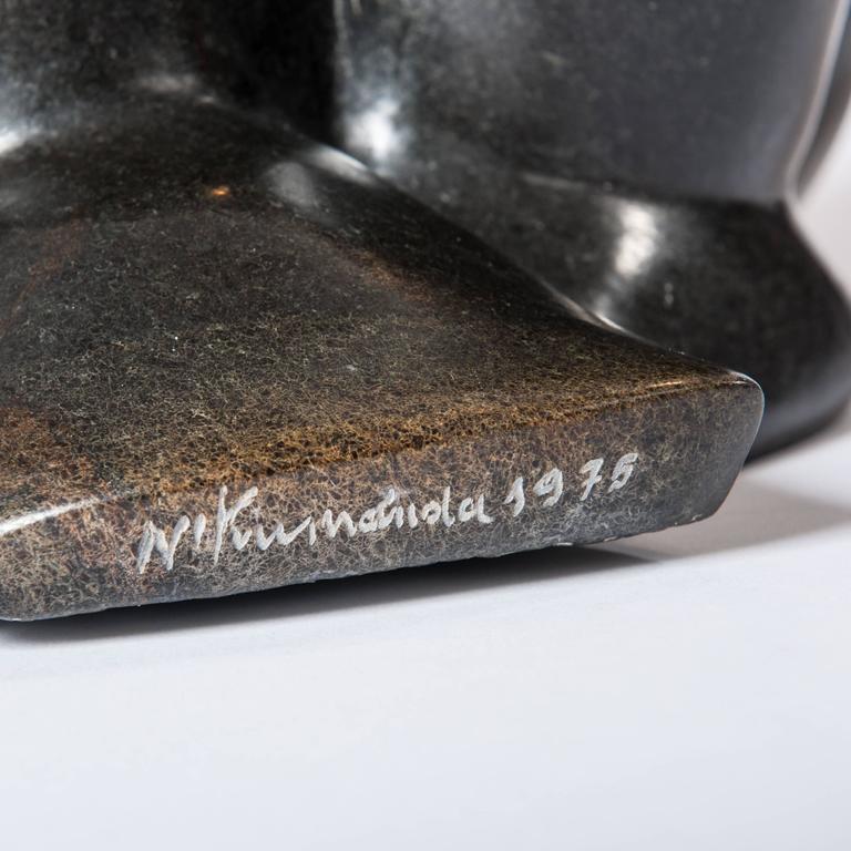 Cubistic Shaped Springstone Sculpture, Signed N'Kumoniola, 1976 at 1stDibs