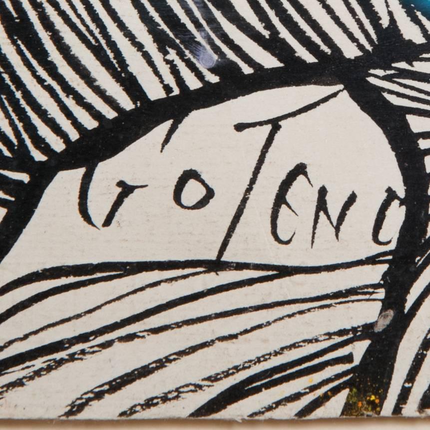 Le célèbre peintre Marcel Gotène (icône de l'art bantou contemporain)
combine des impressions surréalistes avec des éléments de tapisserie modernes.

Né en 1935 à Yaba, République du Kongo - décédé en février 2013 à Rabat, Maroc. 
Il a fait un