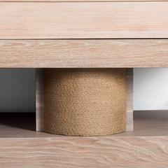 French Cubistic Art Déco Cupboard Oak Cérusé, Amber Colored Mirror Glass, 1940s