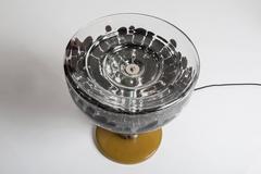 Straordinaria lampada da tavolo italiana in vetro di Murano viola-trasparente degli anni '60