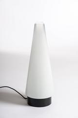 Pareja de lámparas de sobremesa italianas de mediados de siglo de cristal de Murano blanco-turquesa firmadas ITRE