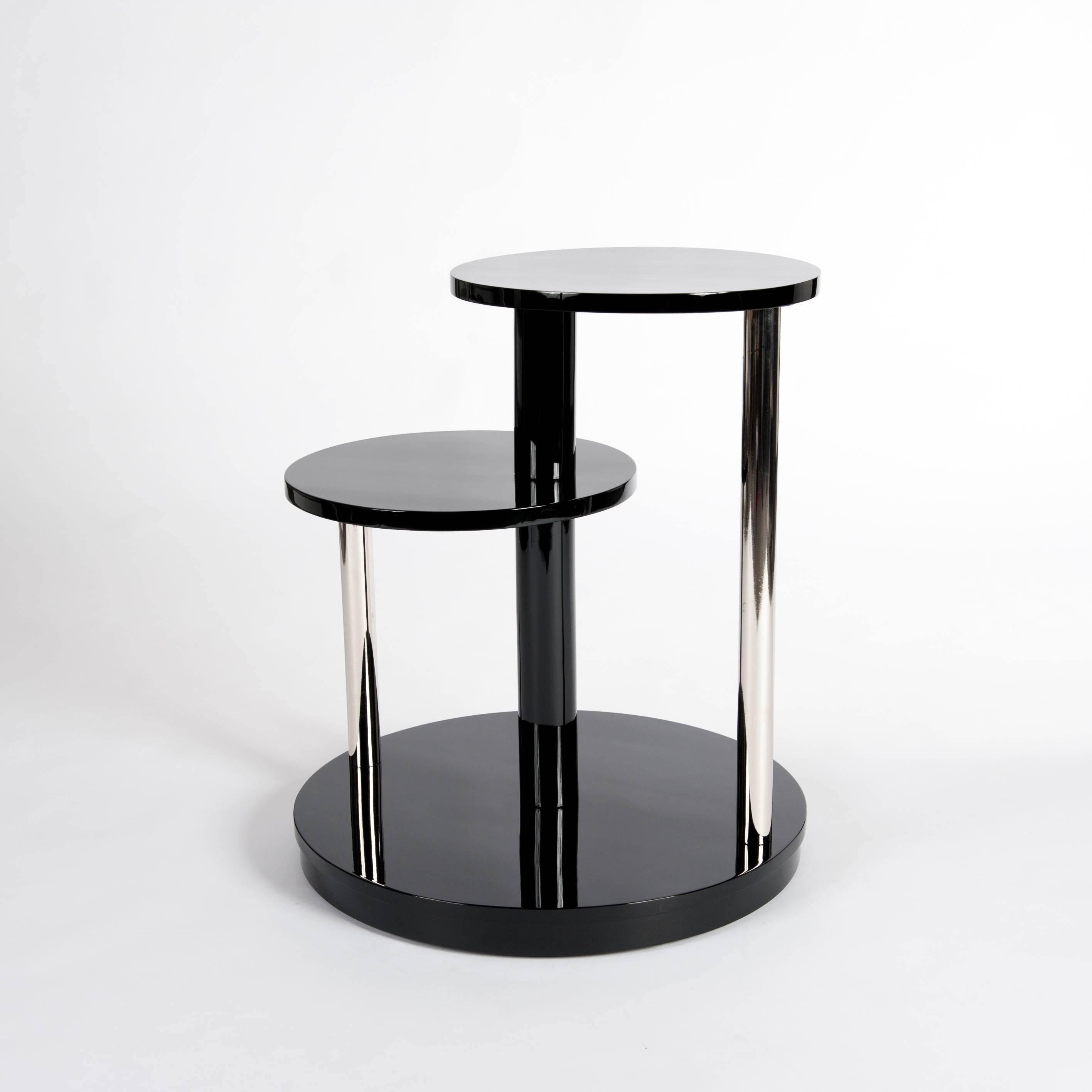 Art Deco French Art Déco Coffee Table or Side Table black high gloss lacquer 1933 For Sale