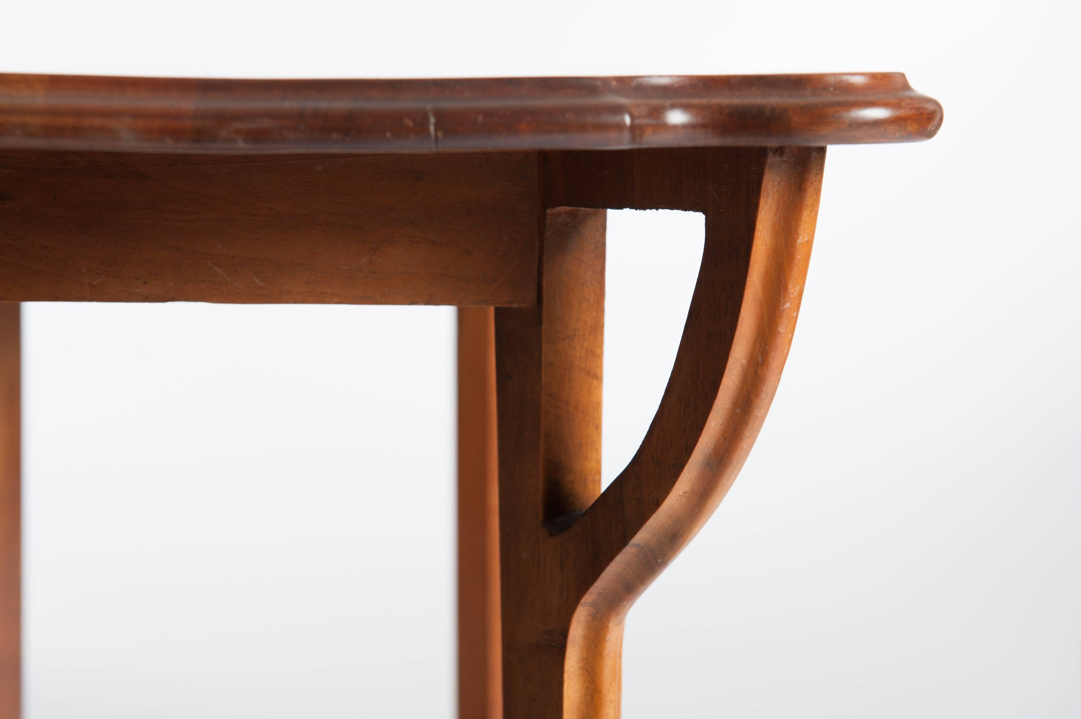 Early 20th Century French Art Nouveau Table Gueridon Rosewood with Inlays from Edouard Diot