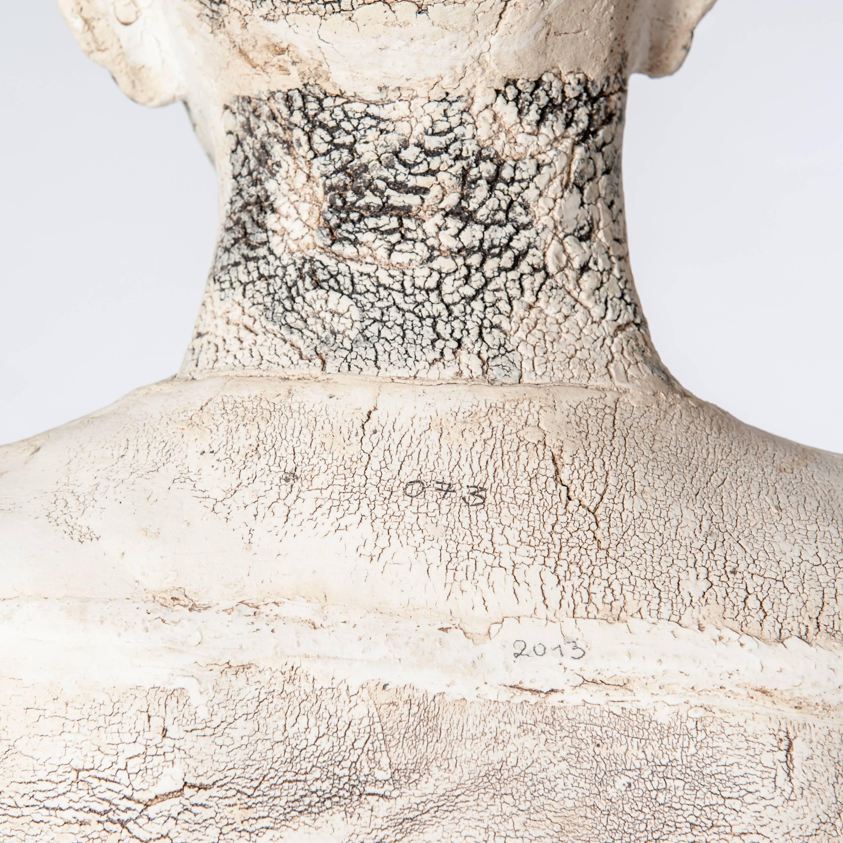 Fired Contemporary Ceramic Figural Lifesize Female Sculpture by Dora Várkonyi For Sale