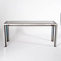 Tavolo consolle in bachelite cromo-bronzo di Romeo Rega 1970s