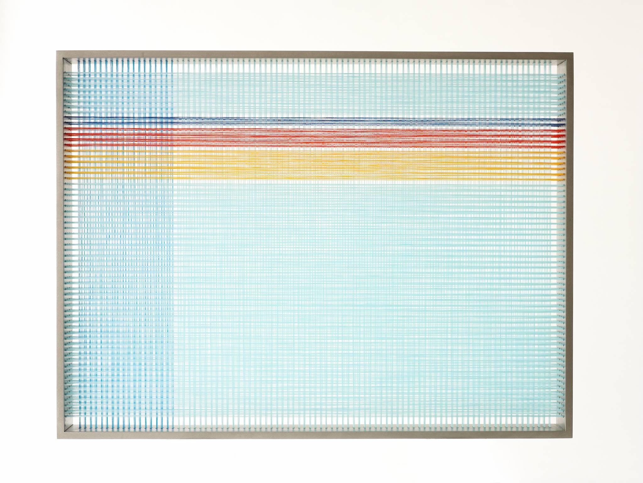 Pannello intrecciato unico dell'artista americano Christopher Broyles, nato a Panama nel 1979.

Il processo di Broyles è intenso e scrupoloso e il suo lavoro evoca questo rigore nell'esaminare l'interrelazione tra colore, linea e piano. Questa