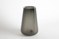 Handblown Smoke Grey Glass Porto Vase Extra Large, Andrew Hughes