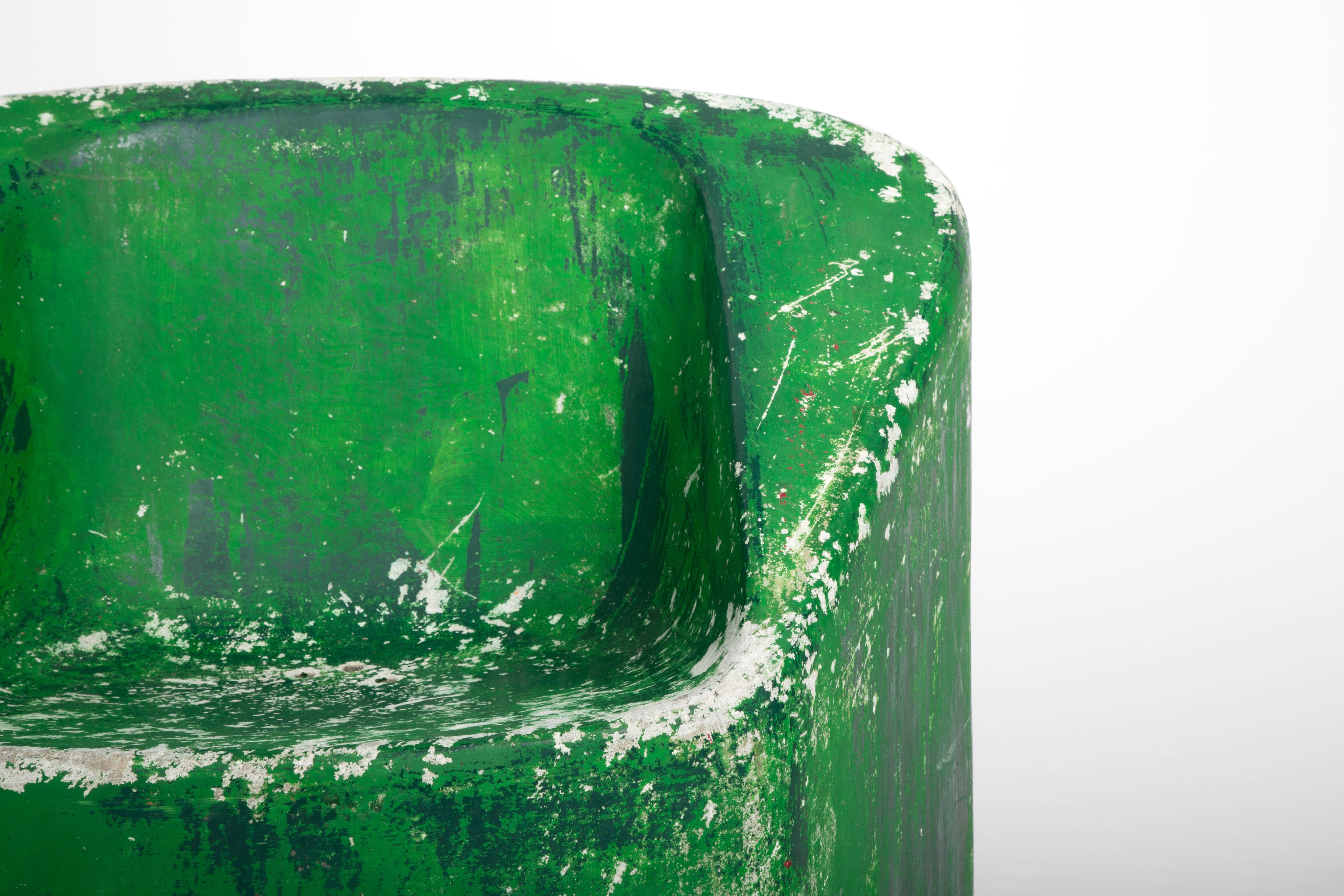 Mid-20th Century Green Painted Cement Chair, Willy Guhl