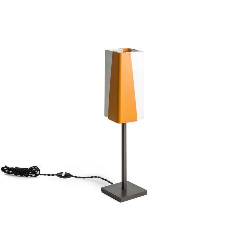 Mid-Century Modern Orange and White 1960s Lyfa Metal Table Lamp
